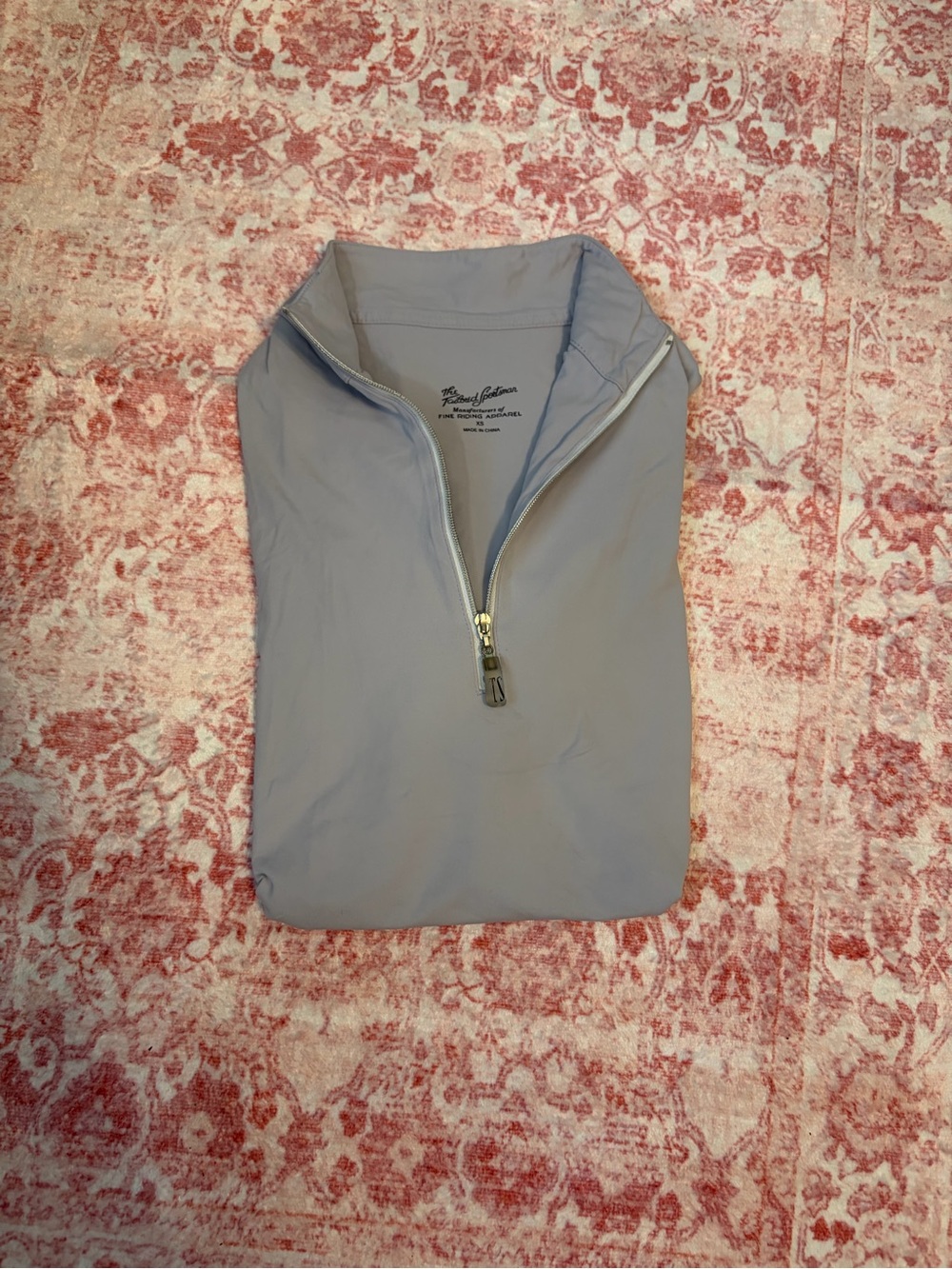 The Tailored Sportsman Light purple Half-Zip collared short Sleeve Top